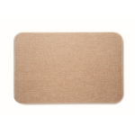 Linnen deurmat met antislip achterkant maat 58x38cm kleur beige vijfde weergave