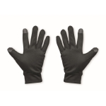 Polyester tactiele sporthandschoenen met logo voor smartphonegebruik kleur zwart tweede weergave