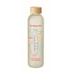 Glazen fles met bamboe deksel voor sublimatie 650ml kleur doorzichtig wit hoofdweergave