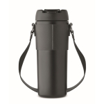 RVS antilek beker 700 ml bedrukken inclusief deksel, rietje en bandje kleur zwart
