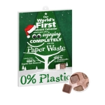 Fairtrade adventskalender met 24 melkchocolaatjes A4 kleur wit