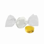 Mini snoepjes met dubbele strik en recyclebare verpakking kleur citroen tweede weergave
