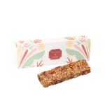 Mueslireep met veenbessen in houten verpakking van 30 g kleur wit