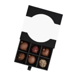 Pralines chocolaatjes in de vorm van een kerstbal kleur zwart tweede weergave