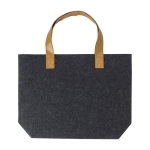 Tas van gerecycled vilt met handvatten van synthetisch leer kleur grijs eerste weergave
