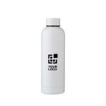 Thermosfles van gerecycled staal bedrukken, 500 ml kleur wit met jouw bedrukking