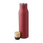 Dubbelwandige lekvrije RVS thermosfles bedrukken 500ml Contempo kleur bordeaux derde weergave