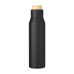 Dubbelwandige lekvrije RVS thermosfles bedrukken 500ml Contempo kleur zwart eerste weergave