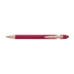 Aluminium pen met roségouden details met blauwe inkt kleur rood eerste weergave