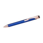 Matte metallic pen met roségouden detail blauwe inkt kleur blauw eerste weergave