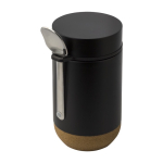 Stalen pot met lepel en kurken bodem 400ml ToGo Jar kleur zwart derde weergave