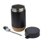 Stalen pot met lepel en kurken bodem 400ml ToGo Jar eerste weergave