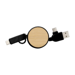 5-in-1 kabel met USB aansluitingen Bamboo kleur zwart eerste weergave