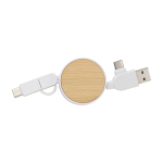 5-in-1 kabel met USB aansluitingen Bamboo kleur wit eerste weergave