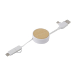 5-in-1 kabel met USB aansluitingen Bamboo kleur wit tweede weergave