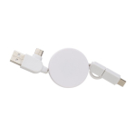 5-in-1 kabel met USB aansluitingen Bamboo kleur wit derde weergave
