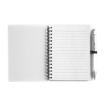Hardcover notitieboekje en bijpassende pen A6 formaat kleur wit tweede weergave