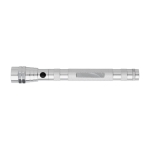 Uittrekbare aluminium zaklamp met 3 LED-lampjes 55cm kleur zilver eerste weergave