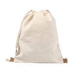 Rugzakje met logo van 160 g/m2 katoen en kurkdetail Corizza kleur beige vierde weergave
