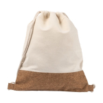 Rugzakje met logo van 160 g/m2 katoen en kurkdetail Corizza kleur beige vijfde weergave