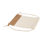 Rugzakje met logo van 160 g/m2 katoen en kurkdetail Corizza kleur beige zesde weergave