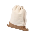 Rugzakje met logo van 160 g/m2 katoen en kurkdetail Corizza kleur beige zevende weergave