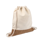 Rugzakje met logo van 160 g/m2 katoen en kurkdetail Corizza kleur beige achtste weergave