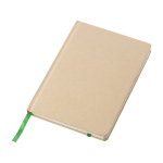 Gerecycled A5 notitieboek met elastische band EcoNote kleur lichtgroen derde weergave