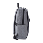 Polyester rugzak voor laptop 15'' met USB kleur grijs derde weergave