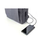 Polyester rugzak voor laptop 15'' met USB kleur grijs zesde weergave