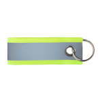 Reflecterende sleutelhanger van polyester kleur geel eerste weergave