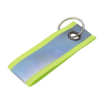 Reflecterende sleutelhanger van polyester kleur geel tweede weergave