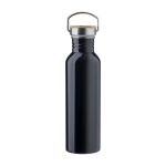 Enkelwandige stalen fles met deksel en handvat, 700ml Clip Neck kleur zwart eerste weergave