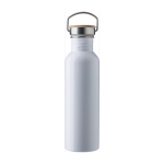 Enkelwandige stalen fles met deksel en handvat, 700ml Clip Neck kleur wit eerste weergave