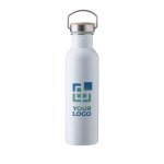 Enkelwandige stalen fles met deksel en handvat, 700ml Clip Neck met jouw bedrukking