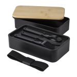 Dubbele lunchbox met intern tussenschot en bestek 800ml eerste weergave
