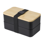 Dubbele lunchbox met intern tussenschot en bestek 800ml derde weergave