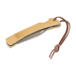 Stalen zakmes met bamboe handvat Knife kleur hout tweede weergave