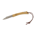 Stalen zakmes met bamboe handvat Knife kleur hout derde weergave