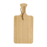 Traditionele snijplank met logo met handvat en touw Gastro kleur hout tweede weergave
