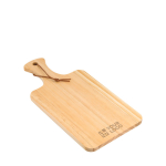 Traditionele snijplank met logo met handvat en touw Gastro met jouw bedrukking
