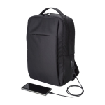 Gerecyclede 16'' laptoprugzakken met USB Power RPET kleur zwart tweede weergave