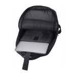 Gerecyclede 16'' laptoprugzakken met USB Power RPET kleur zwart vierde weergave