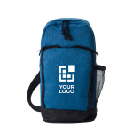 Grote schoudertas van 600D polyester met riem kleur blauw met jouw bedrukking