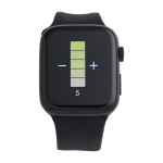 Bluetooth multifunctioneel smartwatch met logo Square kleur zwart vierde weergave