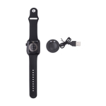 Bluetooth multifunctioneel smartwatch met logo Square kleur zwart zevende weergave