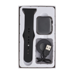 Bluetooth multifunctioneel smartwatch met logo Square kleur zwart achtste weergave