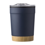 RVS mok met bamboe basis en klikdeksel 300ml kleur marineblauw eerste weergave