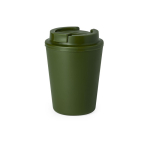 Dubbelwandige, gerecyclede plastic afhaalbeker van 300 ml kleur groen  negende weergave