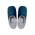 Unisex katoenen pantoffels met pluche voering kleur marineblauw  negende weergave